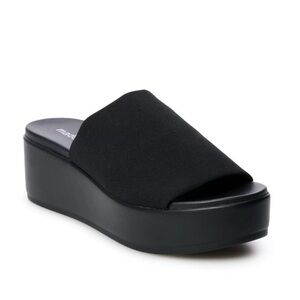 Madden Girl Black Platform Slide Sandals